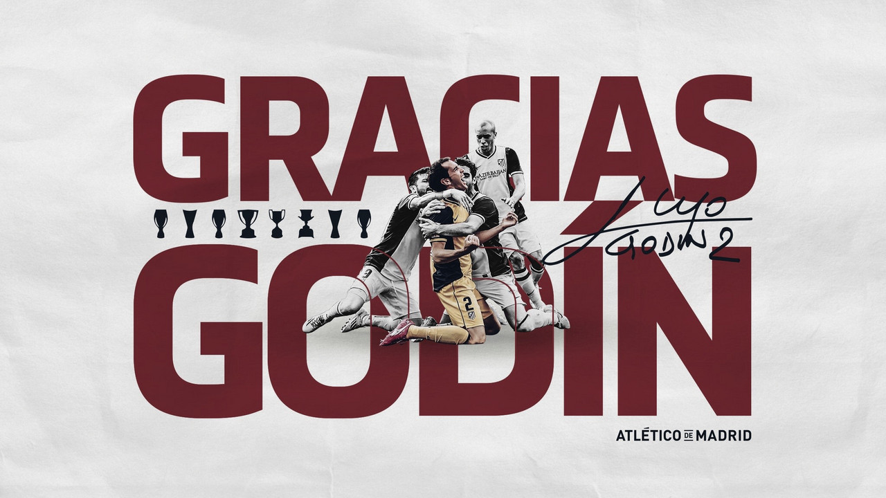 Após nove temporadas, Godín se despede do Atlético de Madrid