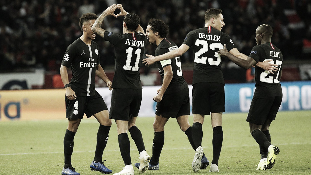 Em duelo acirrado, Di María marca e Paris Saint-Germain empata com Napoli em casa Em duelo acirrado, Di María marca e Paris Saint-Germain empata com Napoli em casa