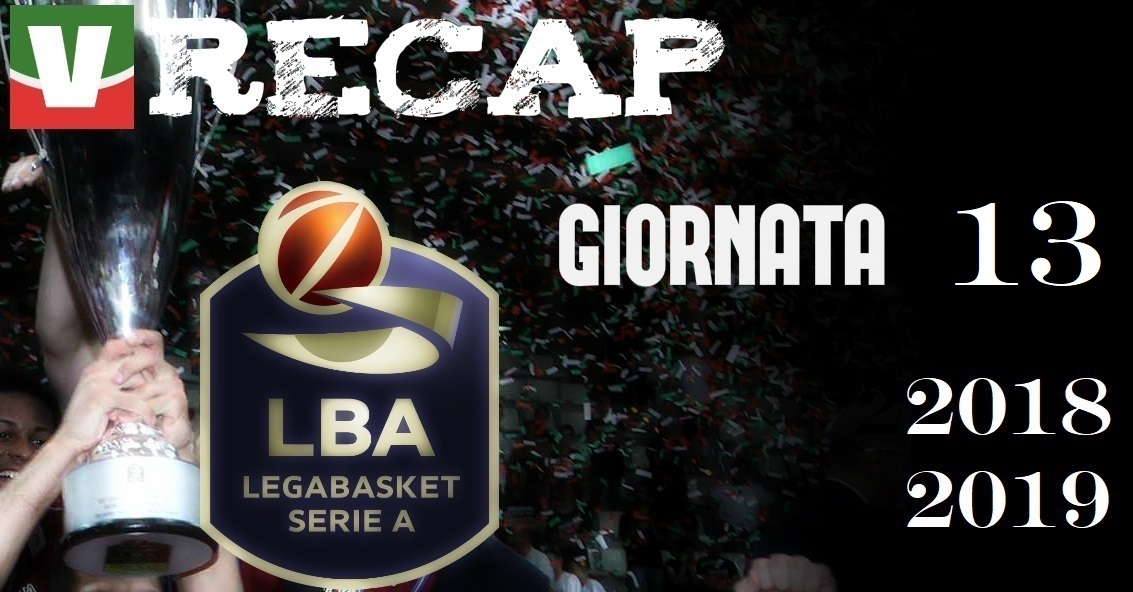 Legabasket Serie A: risultati e tabellini della 13esima giornata
