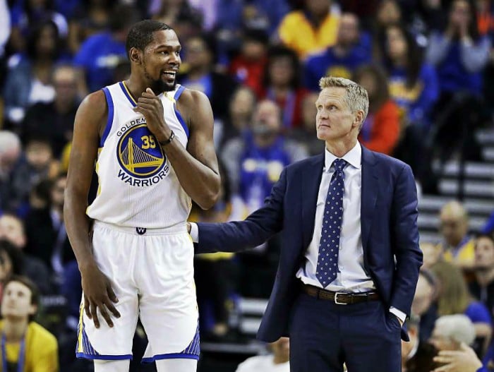 NBA- Steve Kerr ringrazia Durant “Il suo è stato un gesto rimarchevole”