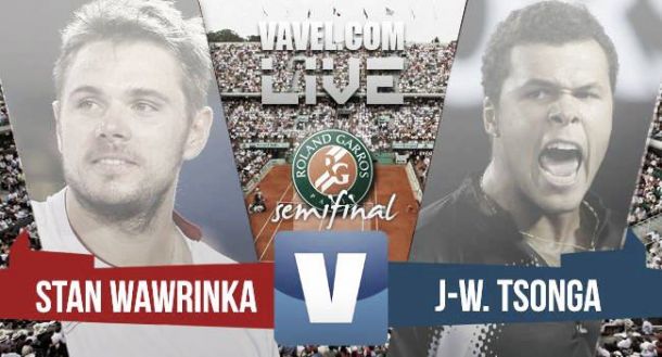 Resultado del Stan Wawrinka - Jo-Wilfried Tsonga en Roland Garros 2015 (3-1)