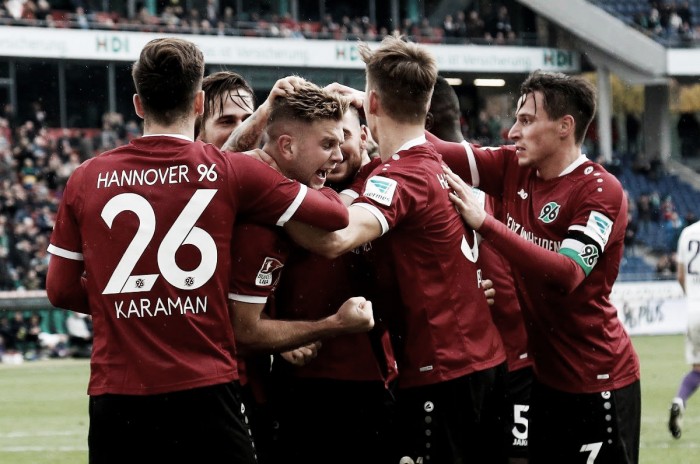 Hannover entra no G-3 e afunda o Erzgebirge Aue na 2. Bundesliga