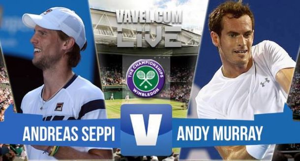 Score Murray - Seppi in 2015 Wimbledon Third Round (3-1)