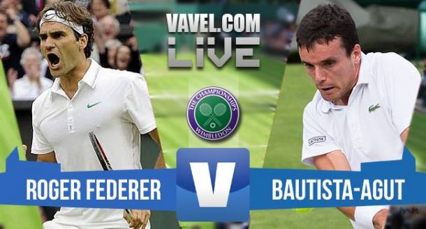 Score Roger Federer - Roberto Bautista Agut In 2015 Wimbledon Fourth Round (3-0)
