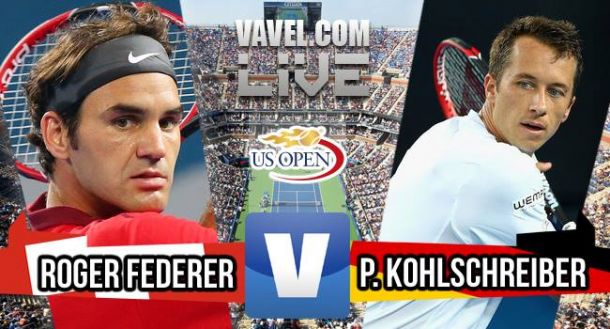Score Roger Federer Vs Philipp Kohlschreiber Of The 2015 US Open Third Round (3-0)