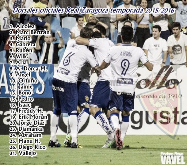 La Liga hace oficial los dorsales del Real Zaragoza para la temporada 2015/2016