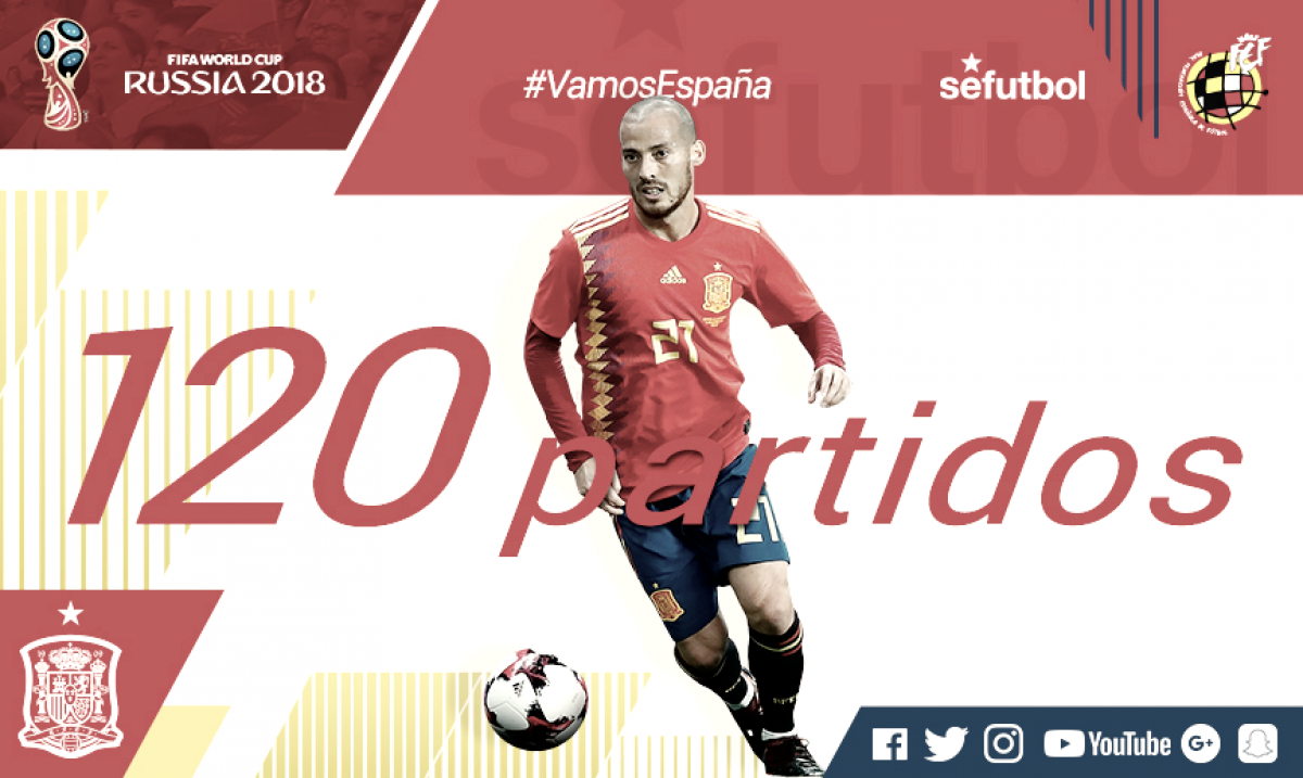 David Silva cumple 120 partidos con la Selección Española