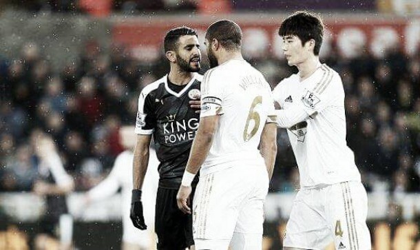 Ashley Williams in post-match spat with Riyad Mahrez following Leicester defeat