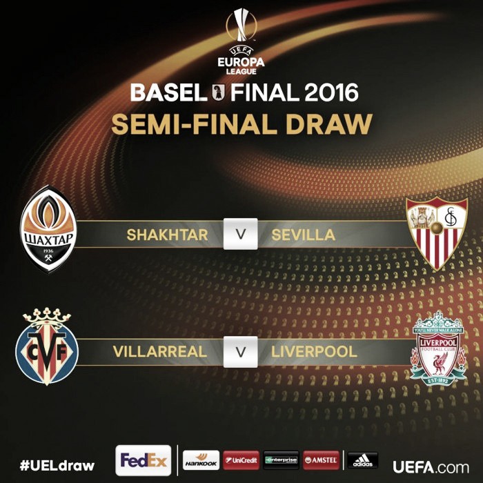 Shaktar - Sevilla y Villarreal - Liverpool, semifinales de la Europa League