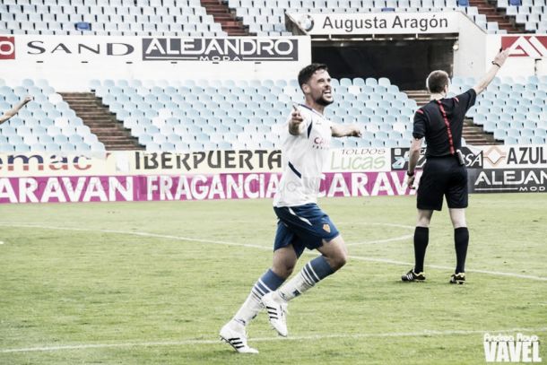 Marc Vales anotó su primer tanto con la camiseta del Real Zaragoza