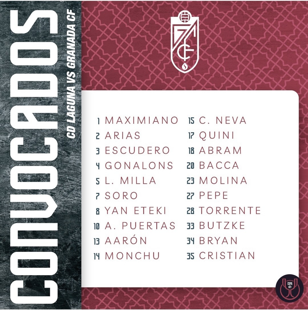 Cinco canteranos en la convocatoria del Granada CF contra el CD Laguna