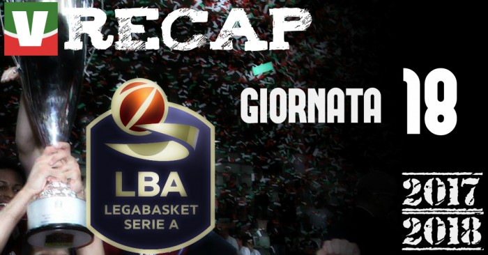 Legabasket: risultati e tabellini della diciottesima giornata