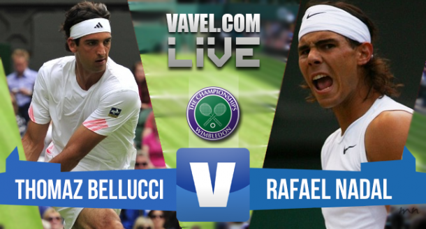 Thomaz Bellucci x Rafael Nadal pelo Grand Slam de Wimbledon (0-3)