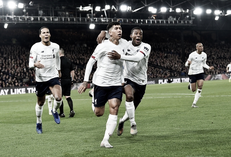 Roberto Firmino marca no final e Liverpool derrota Crystal Palace fora de casa