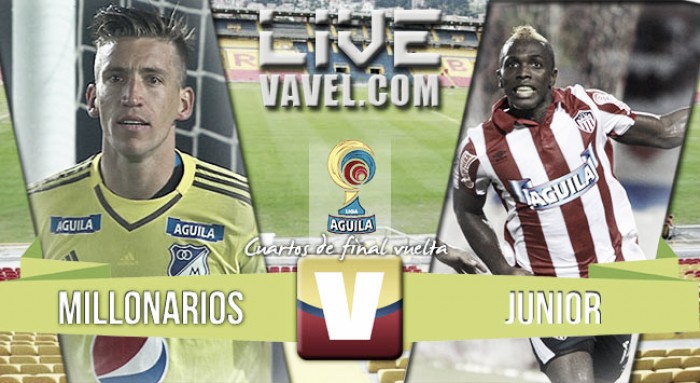Resultado: Millonarios - Junior por Liga Águila (4-2), Penales (2-4) Resultado: Millonarios - Junior por Liga Águila (4-2), Penales (2-4)