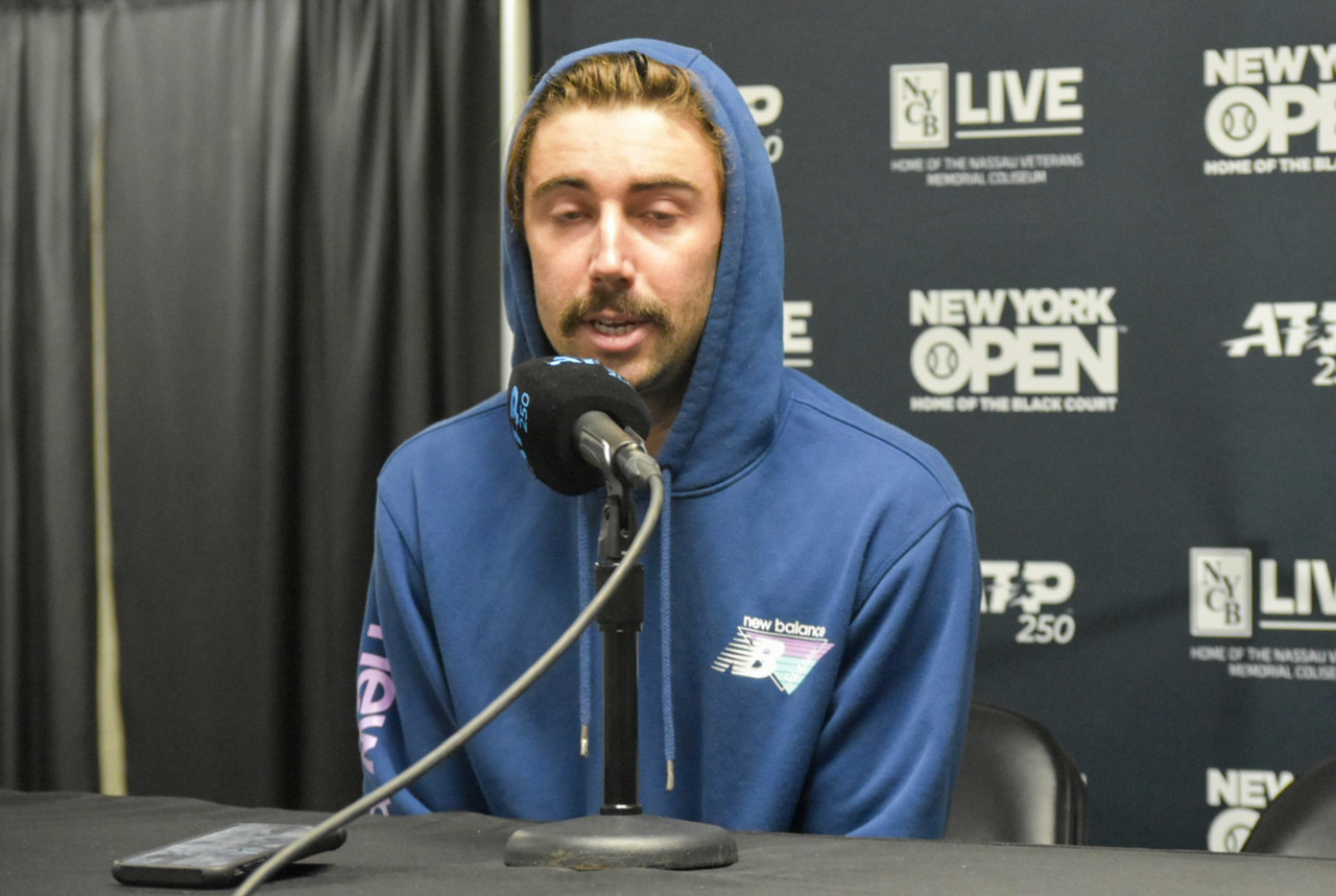 ATP New York Open:  Jordan Thompson "managed to get out of trouble" from the baseline in victory over John Isner