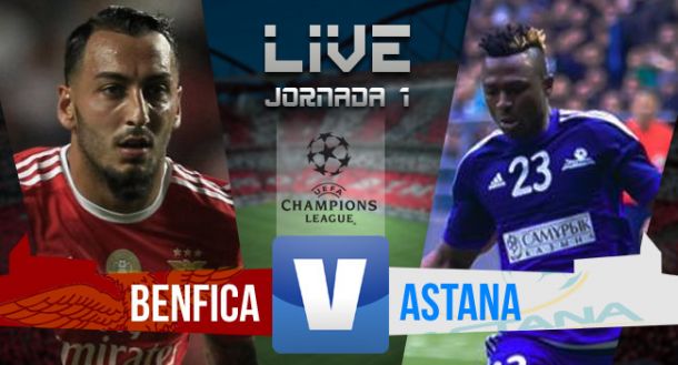 Resultado Benfica - Astana en la Champions League 2015 (2-0)
