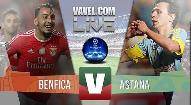 Resultado Benfica x Astana na UEFA Liga dos Campeões (2-0)