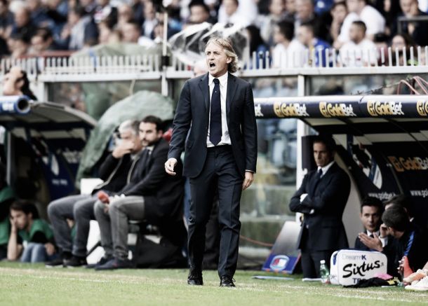 Roberto Mancini comemora empate da Internazionale fora de casa diante da Sampdoria