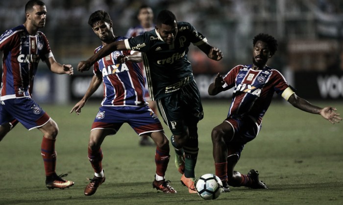 Palmeiras abre ótima vantagem, mas cede empate ao Bahia no fim