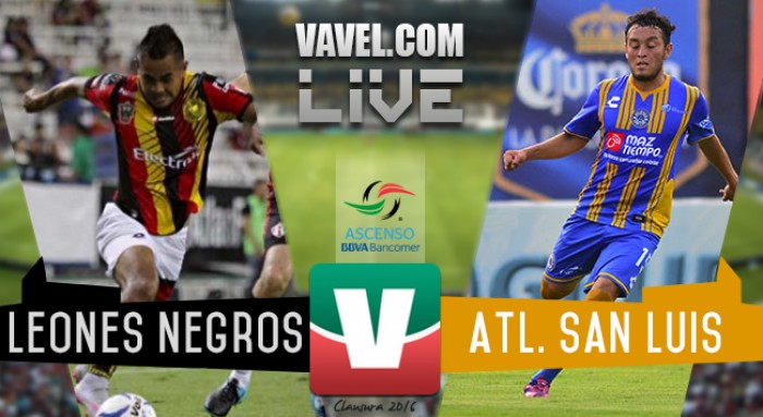 Resultado Leones Negros - San Luis en Ascenso MX 2016 (2-1)