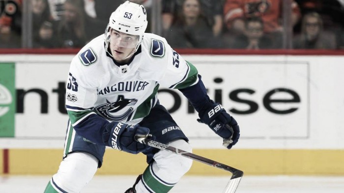 Bo Horvat fuera seis semanas por fractura en el pie Bo Horvat fuera seis semanas por fractura en el pie