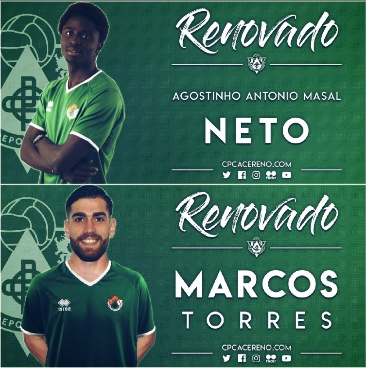 Neto y Marcos Torres seguirán en el Cacereño