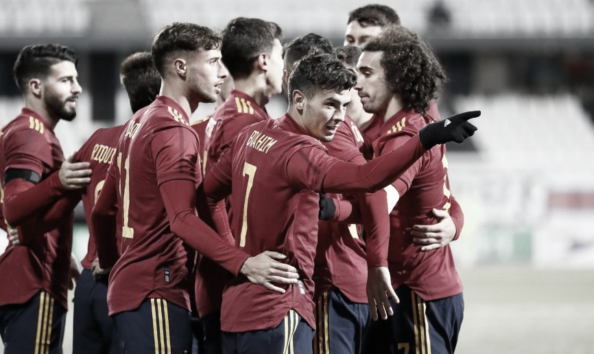 Brahim Díaz da los tres puntos a España Brahim Díaz da los tres puntos a España