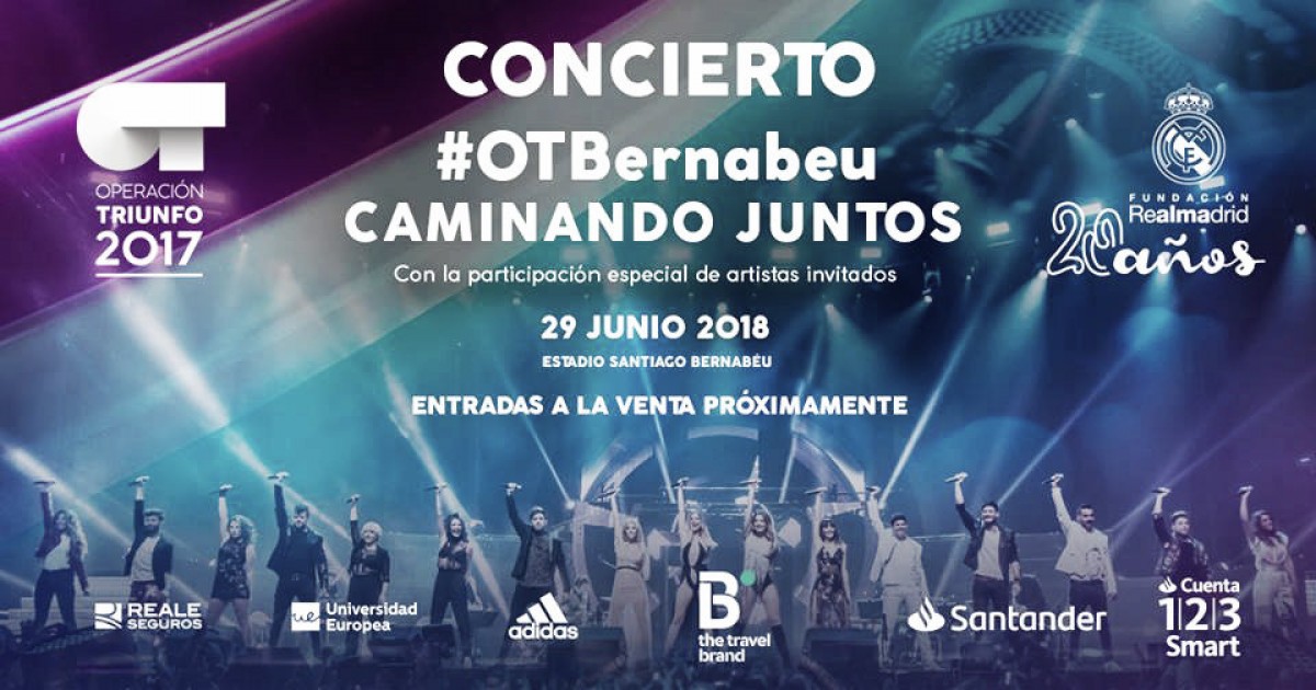 Se publica la fecha de venta de entradas para el concierto “OT Bernabéu: Caminando juntos”