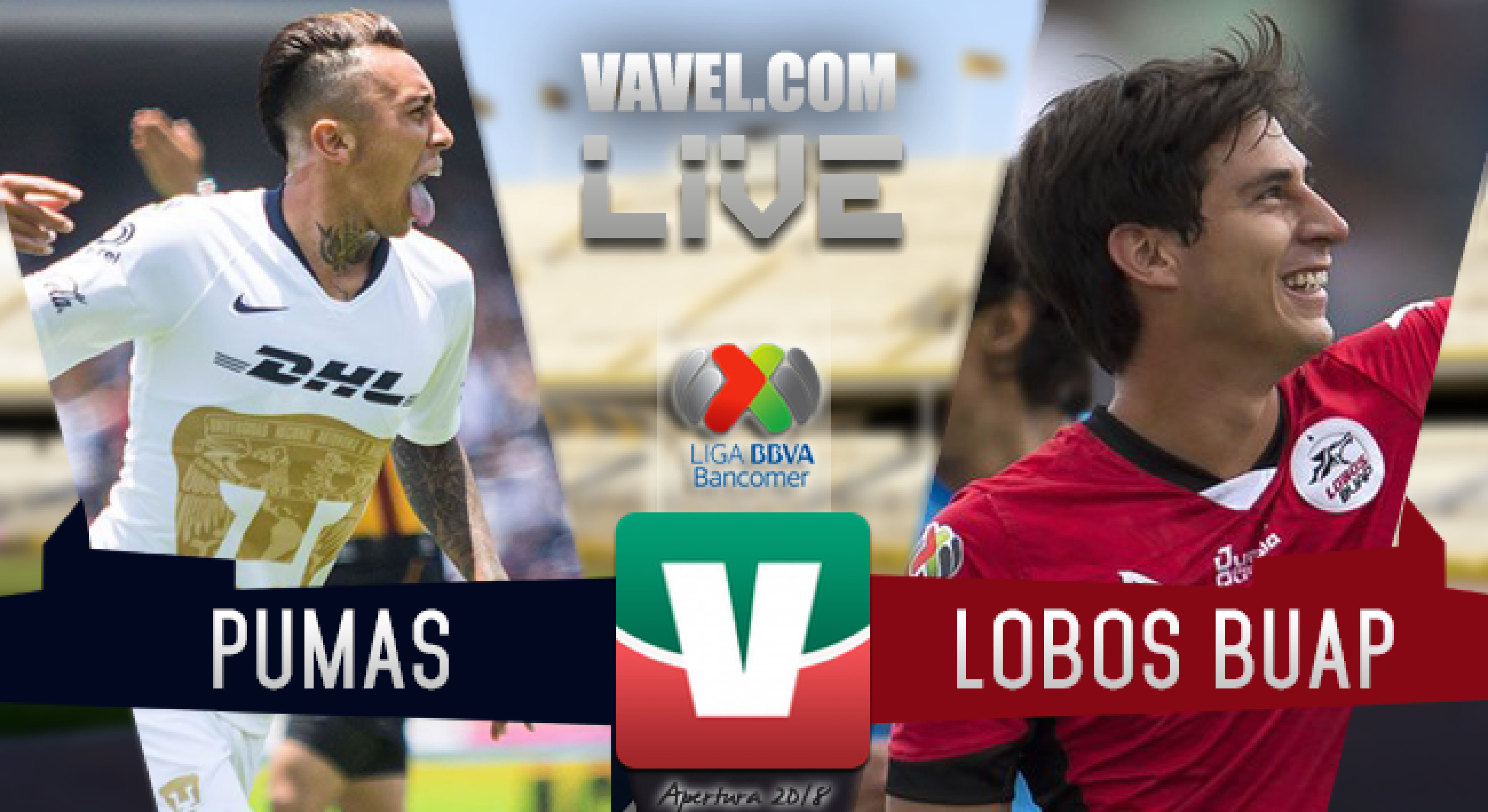 Pumas vs Lobos BUAP en vivo online en Liga MX 2018 (0-0). Noticias en tiempo real