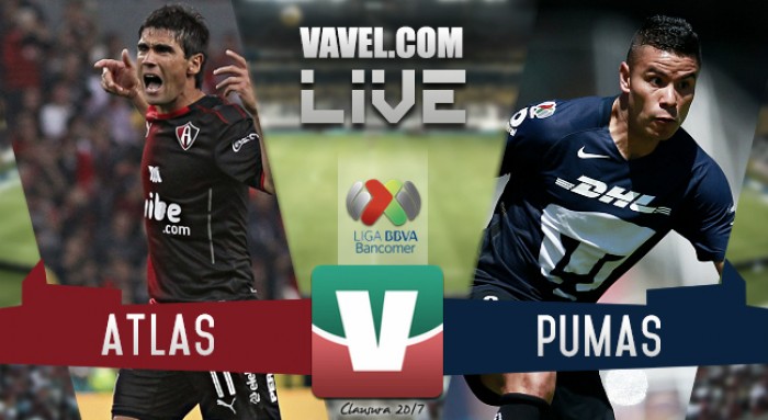 Resultado y goles del Atlas 1-1 Pumas de la Liga MX Clausura 2017 Resultado y goles del Atlas 1-1 Pumas de la Liga MX Clausura 2017