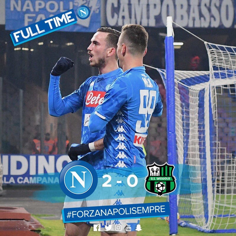 Coppa Italia - Il Napoli è ai quarti: Milik e Fabian Ruiz stendono il Sassuolo (2-0)