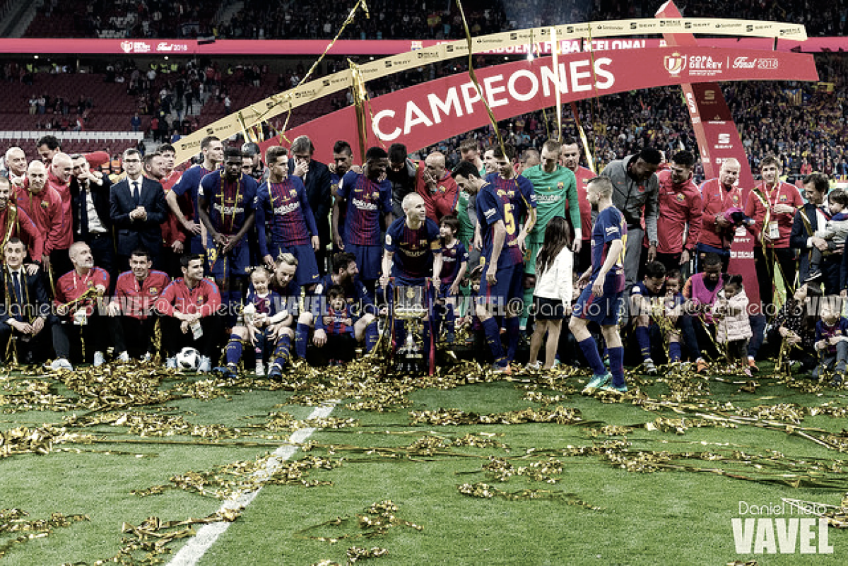 El Barça ofrece sus cinco Copas del Rey de la temporada