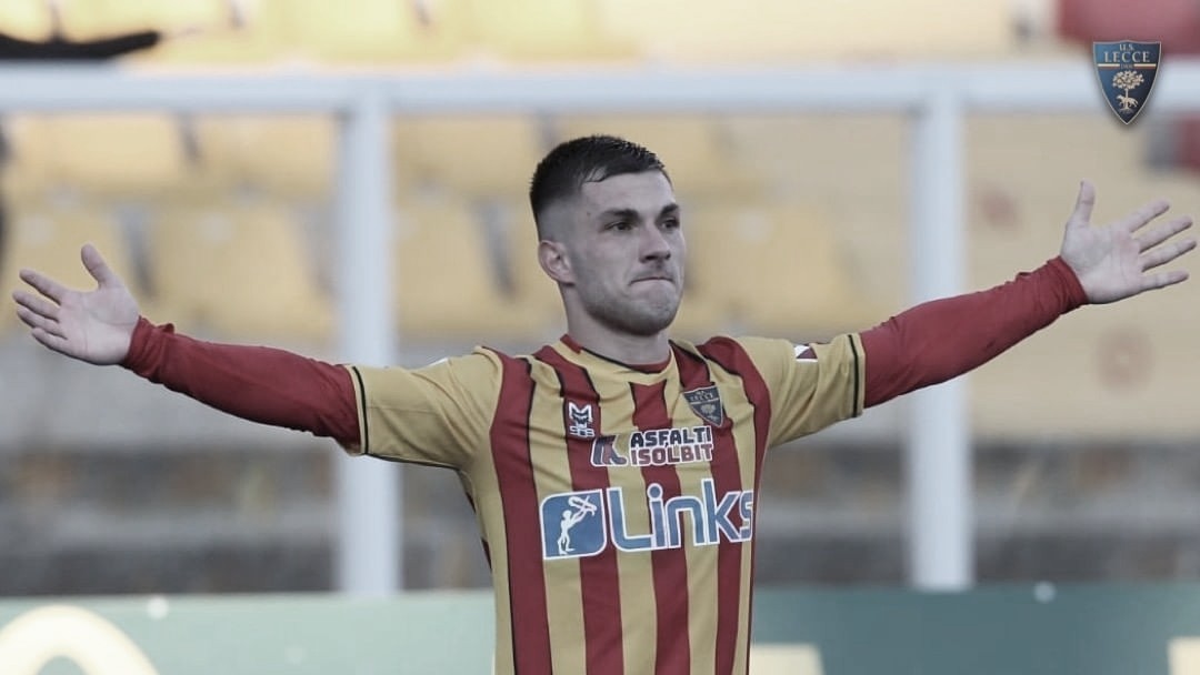 Artilheiro do Lecce na temporada, Gabriel Strefezza comemora primeiro gol no ano: "Muito importante"