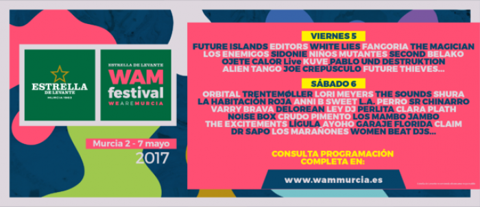 El WAM Estrella de Levante confirma su cartel por días con más de 50 artistas