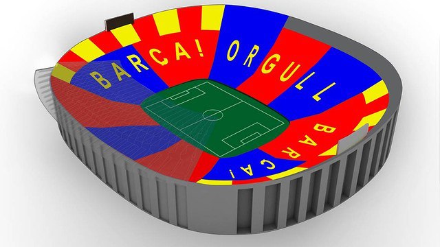 Torcedores do Barcelona preparam mosaico para partida contra o Bayern Torcedores do Barcelona preparam mosaico para partida contra o Bayern