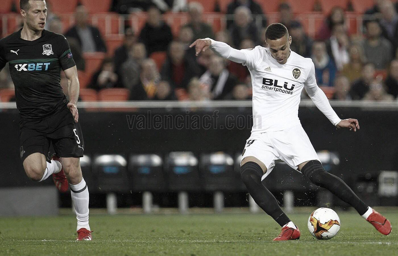 Rodrigo brilha e Valencia vence  Krasnodar pela UEFA Europa League