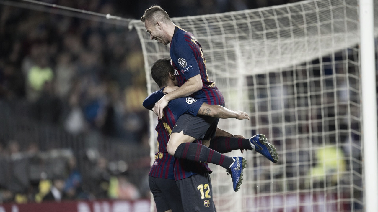 Barcelona vence Inter de Milão e mantém campanha de 100% de aproveitamento na UCL Barcelona vence Inter de Milão e mantém campanha de 100% de aproveitamento na UCL