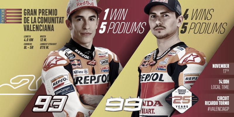 El Repsol Honda Team tiene como objetivo conseguir la Triple Corona en Valencia