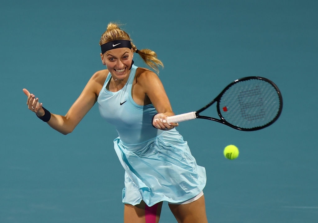 WTA Miami: Petra Kvitova conquers Johanna Konta in
clean fashion under the lights