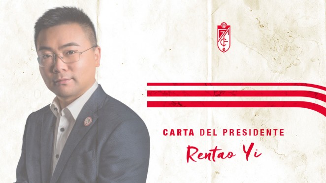 El presidente del Granada CF, Rentao Yi, manda una carta a la afición El presidente del Granada CF, Rentao Yi, manda una carta a la afición