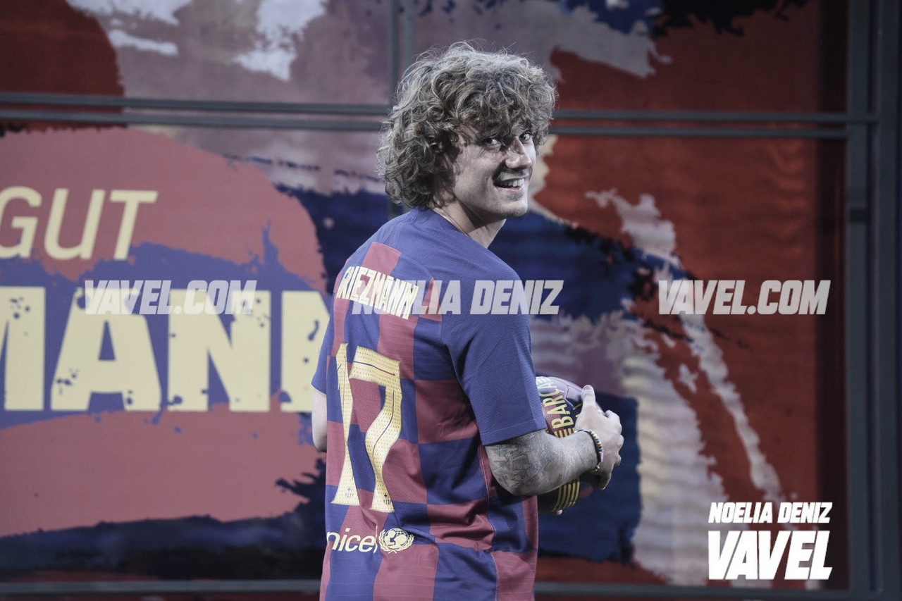 Antoine Griezmann, presentado con el FC Barcelona Antoine Griezmann, presentado con el FC Barcelona