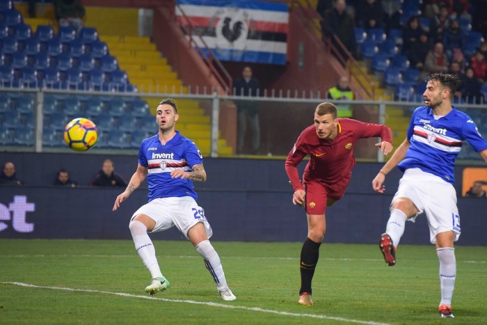 Serie A - Proprio Dzeko salva la Roma: i giallorossi pareggiano al 91' il gol di Quagliarella (1-1)