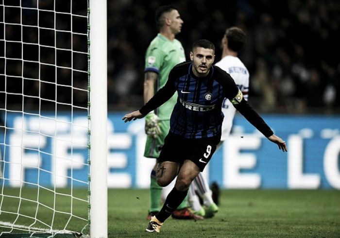 Icardi marca dois, Inter vence Samp e dorme na liderança da Serie A