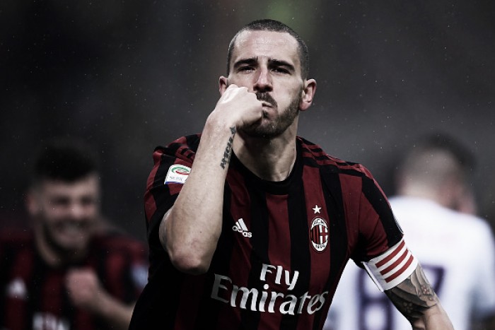 Após primeiro gol, Bonucci descarta saída do Milan e afirma que responderá críticas em campo