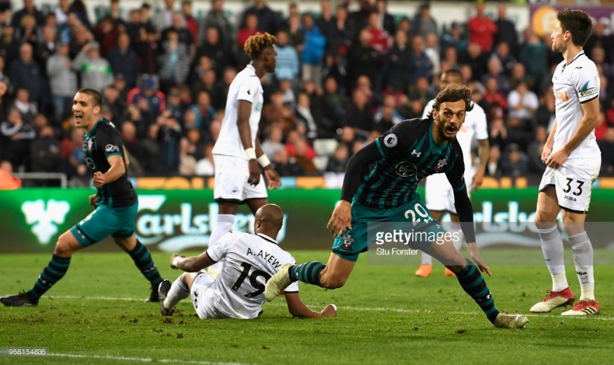 Swansea City 0-1 Southampton Gabbiadini's instinctive finish leaves Swans on brink of relegation