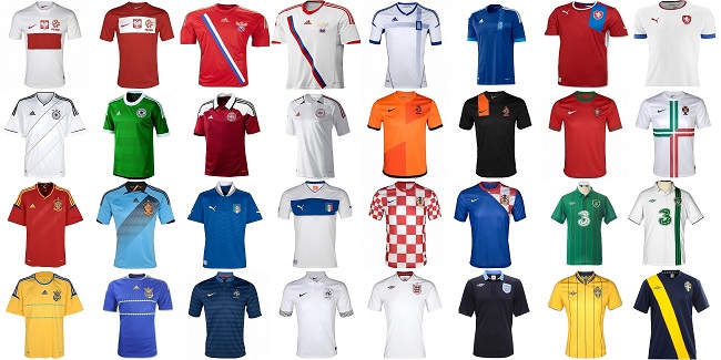 The shirts of Euro 2012