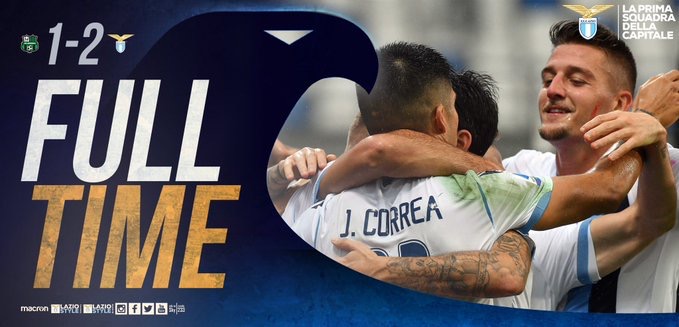 Serie A- Caicedo all'ultimo respiro, Lazio corsara in casa del Sassuolo (1-2)