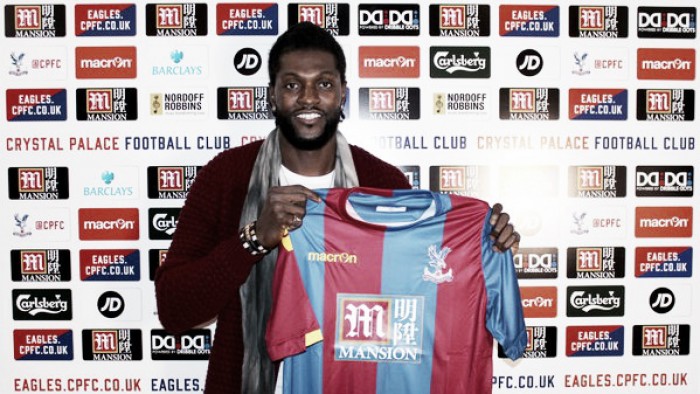 Adebayor happy to be staying in London after joining Crystal Palace
