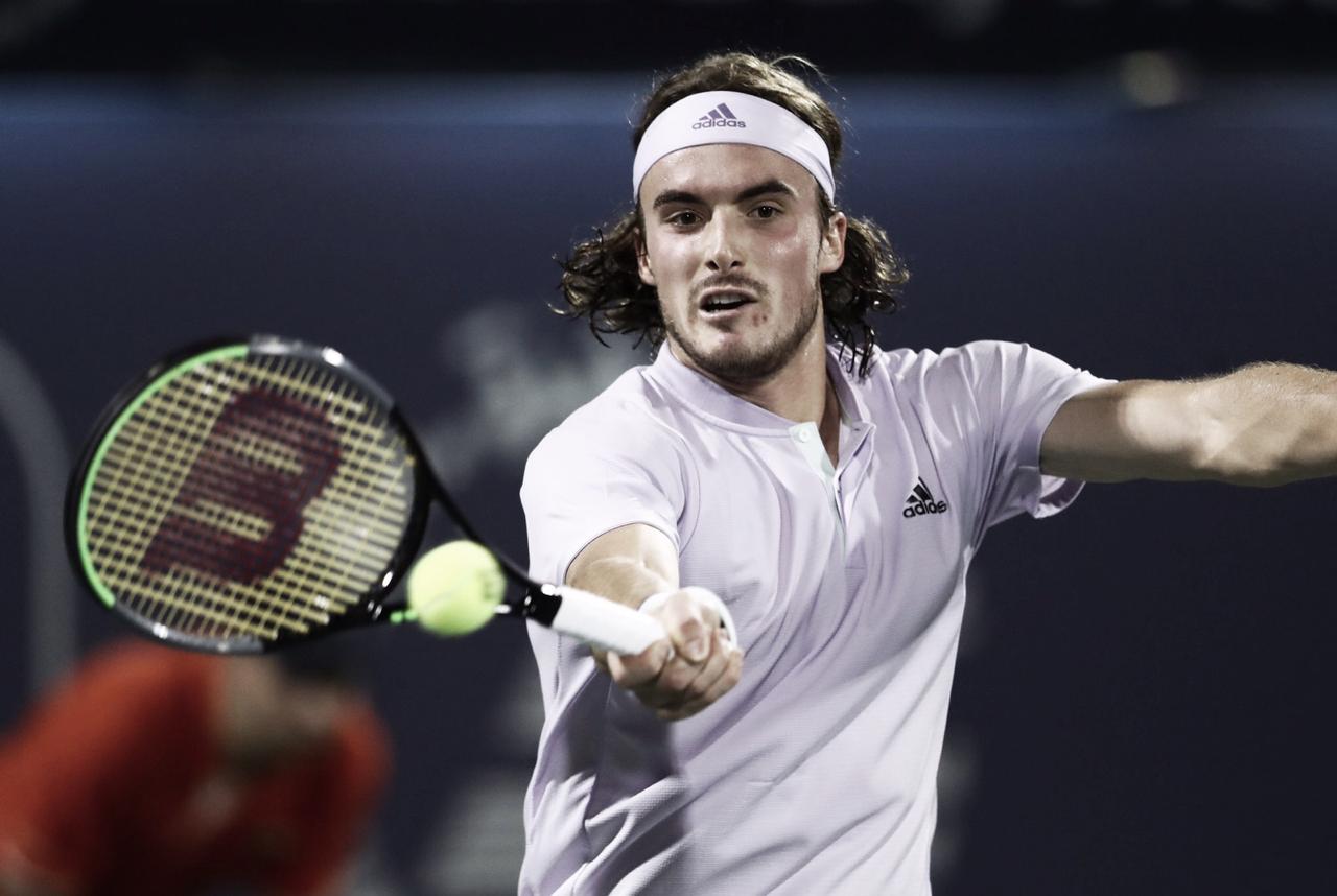 Tsitsipas leva susto no primeiro set, mas vence Carreno-Busta na estreia do ATP 500 de Dubai Tsitsipas leva susto no primeiro set, mas vence Carreno-Busta na estreia do ATP 500 de Dubai